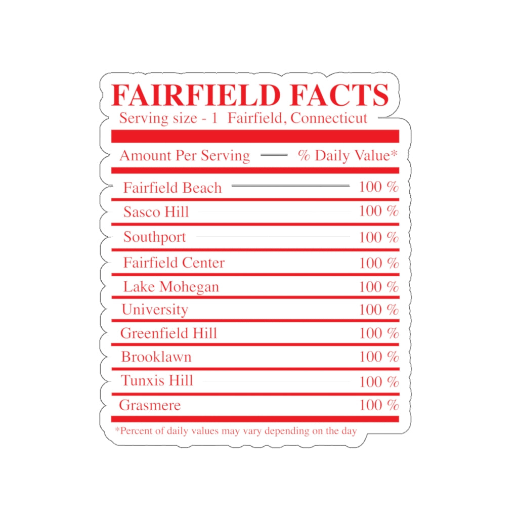 Fairfield Facts Kiss-Cut Stickers