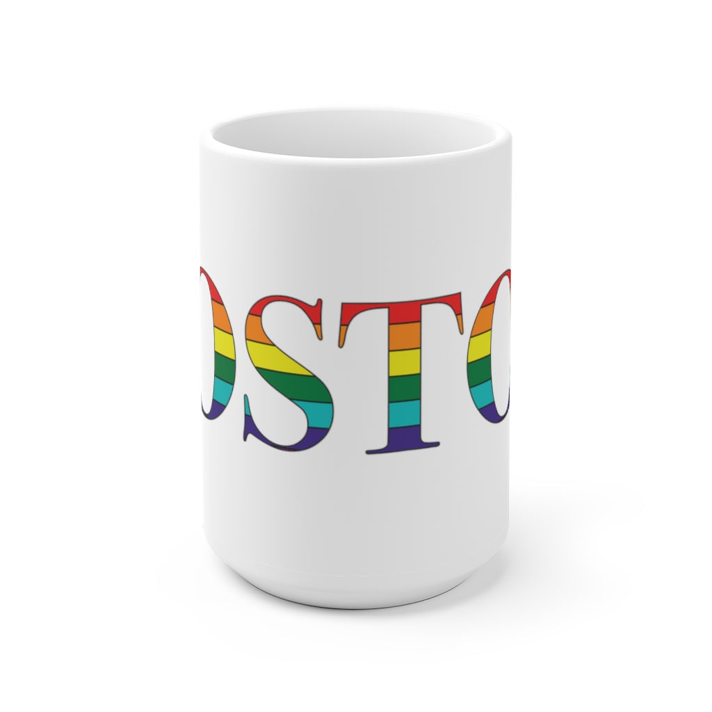 Boston Rainbow White Ceramic Mug