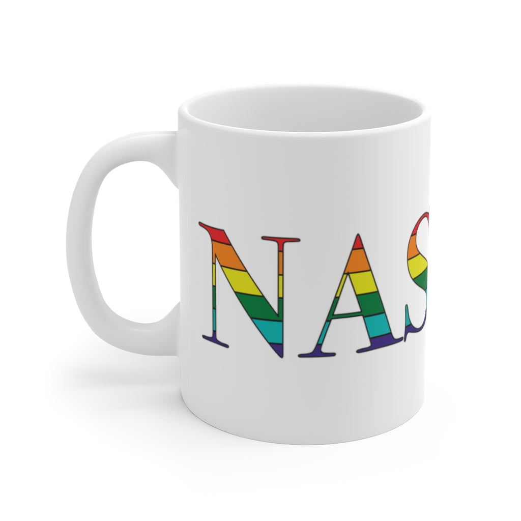 Nashua Rainbow White Ceramic Mug