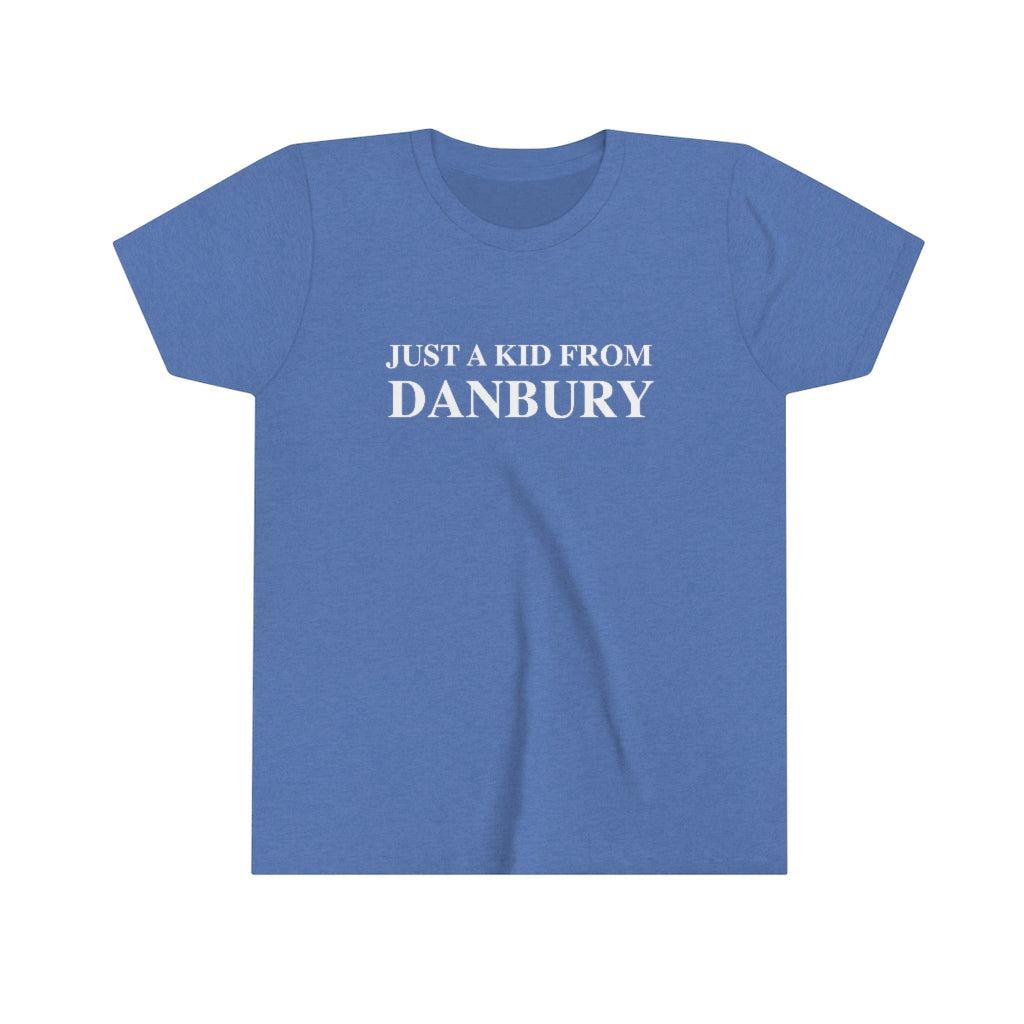 just a kid from danbury connecticut youth tee shirt