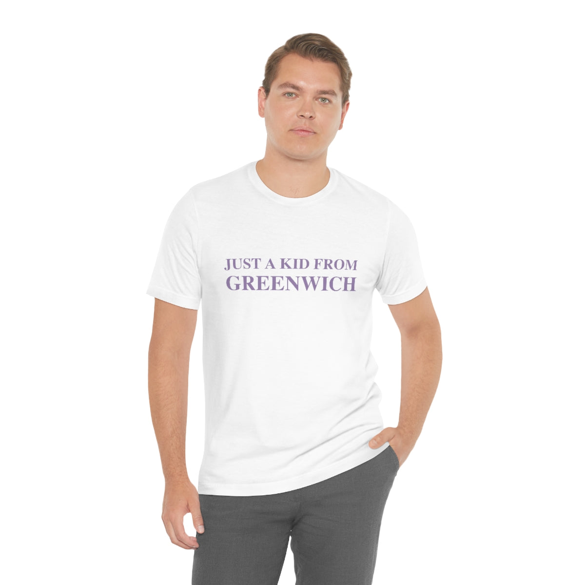 Just a kid from Greenwich Unisex Jersey Short Sleeve Tee