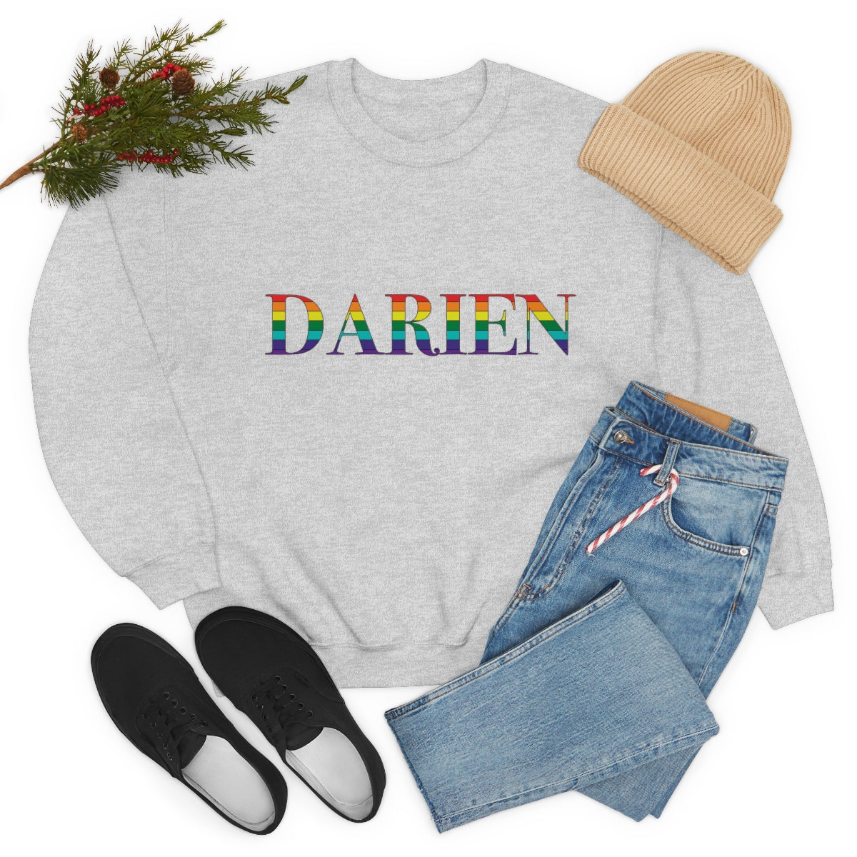 Darien rainbow pride sweatshirt