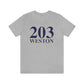 203 Weston Collection. Weston, Connecticut tee shirts, hoodies, sweatshirts, mugs, and other apparel and home gifts. • Proceeds of this collection go to help build Finding Weston’s  and Finding Connecticut’s brand. • Free USA shipping 