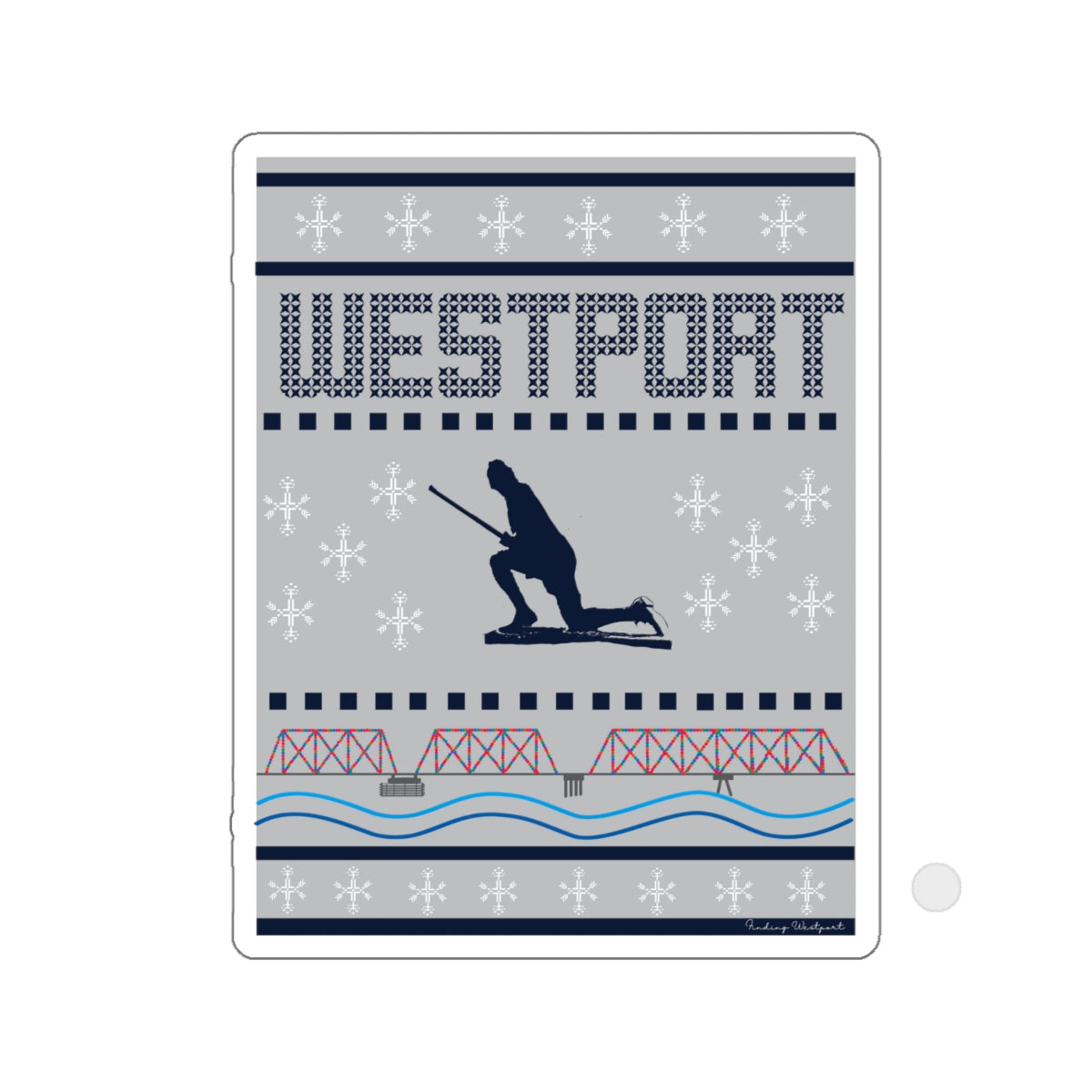 westport ct / connecticut ugly christmas sweater sticker 