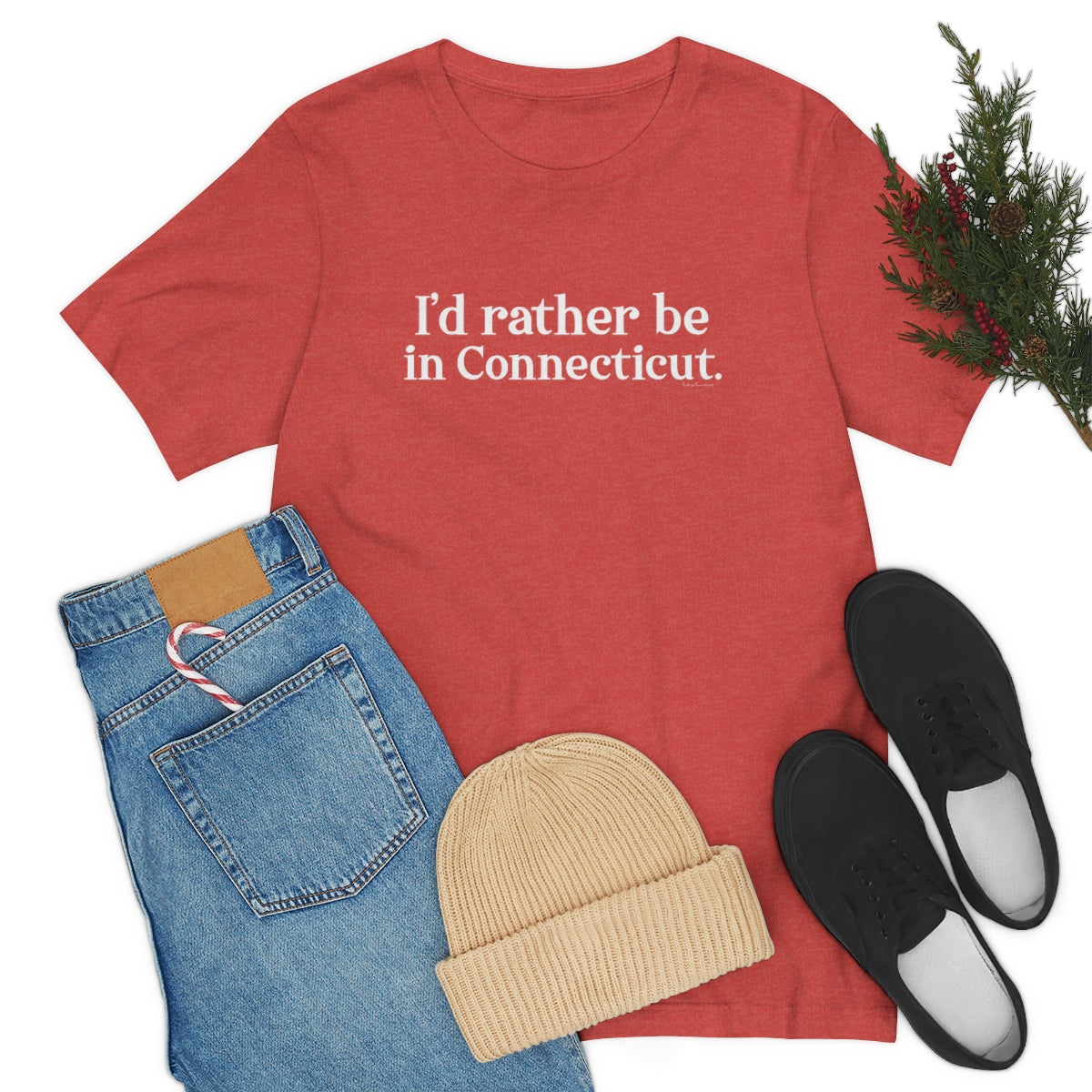 I'd rather be in Connecticut. Unisex Jersey Short Sleeve Tee