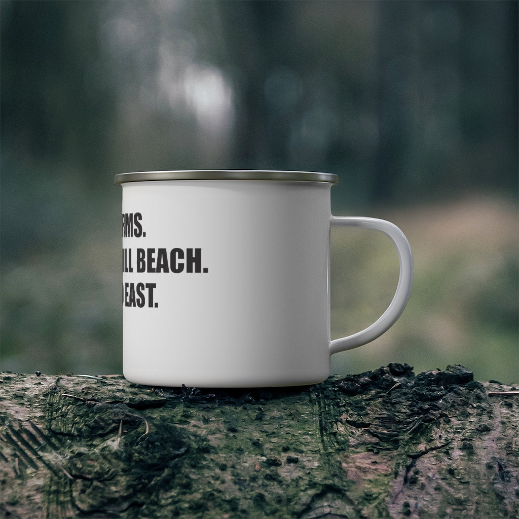  Greens Farms. Burying Hill Beach. Post Road East. Exit 18. Enamel Camping Mug  How do you say Westport without saying Westport? Westport, Connecticut is filled with unique aspects. Each providing different elements that make up the town from historic to modern traditions.   Proceeds of this collection goes to help build Finding Westport and Finding Connecticut's  brands. 