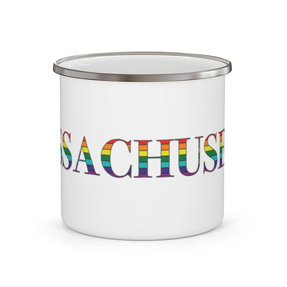 Massachusetts Rainbow  Enamel Camping Mug