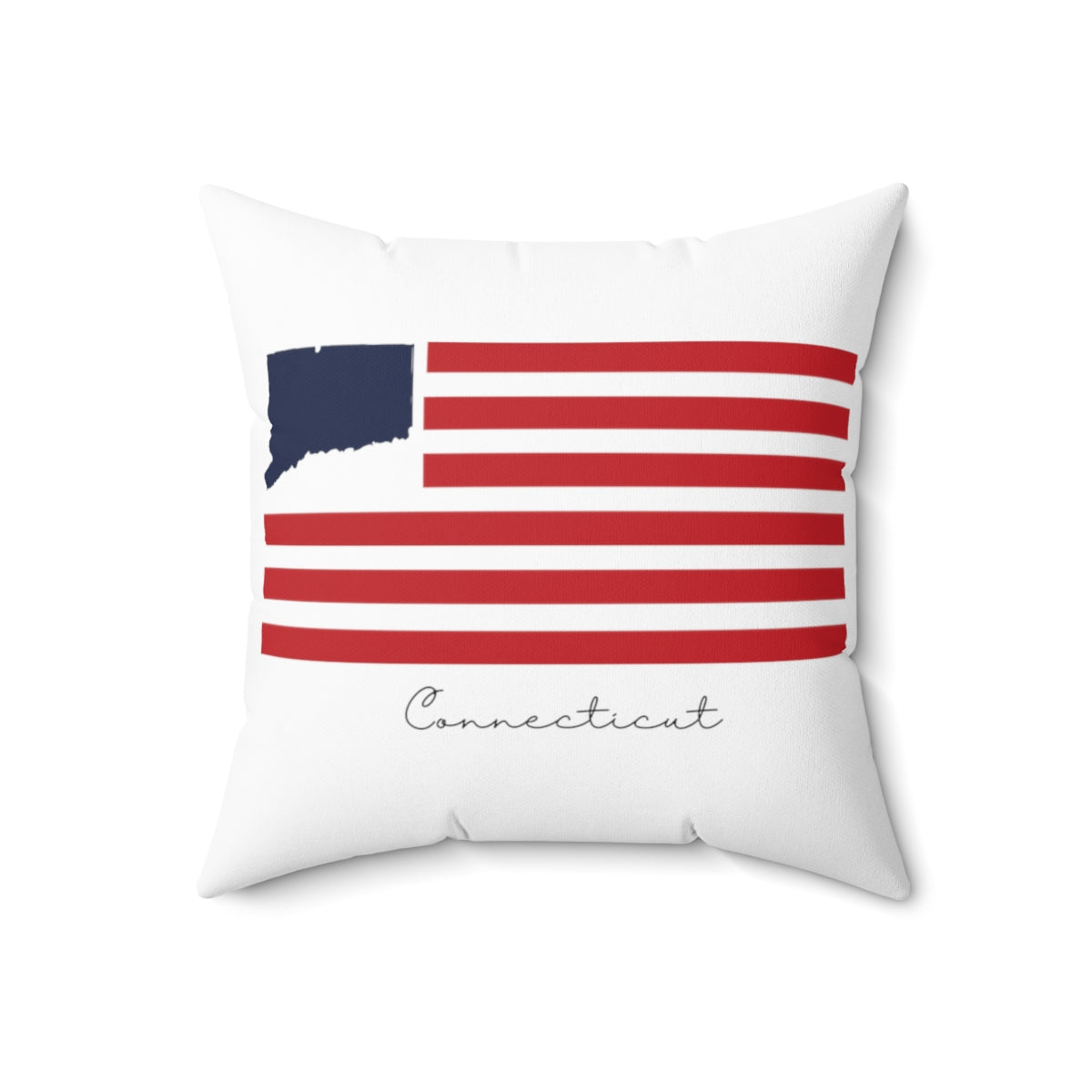 Connecticut Flag Spun Polyester Square Pillow