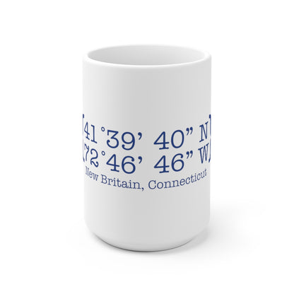 New Britain Coordinates White Ceramic Mug