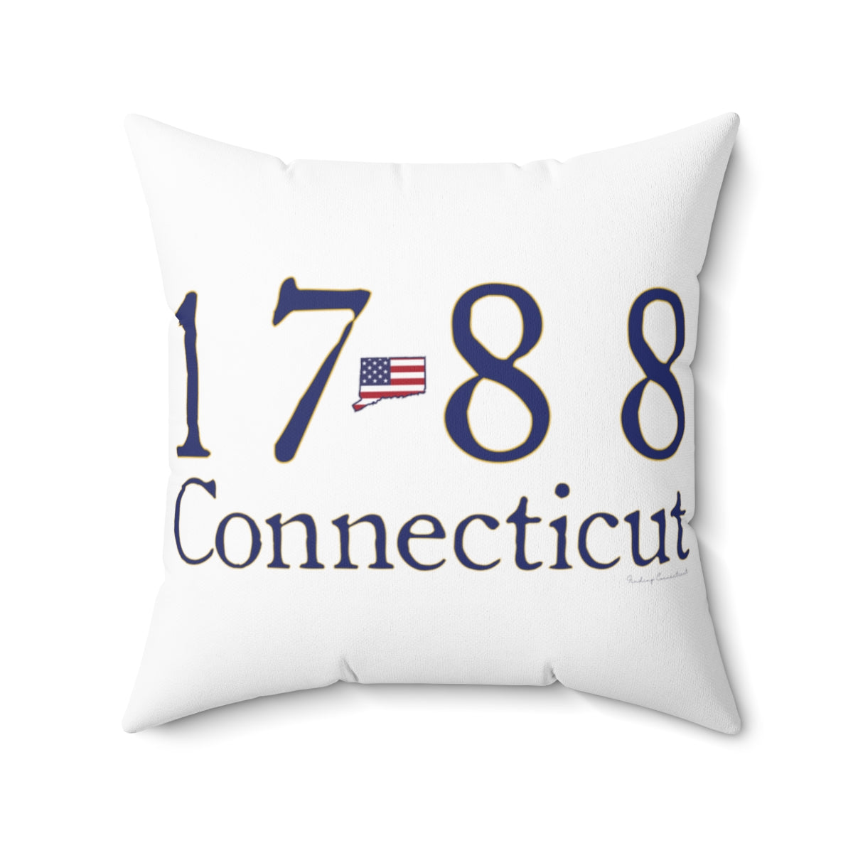 1788 Connecticut American Flag Spun Polyester Square Pillow