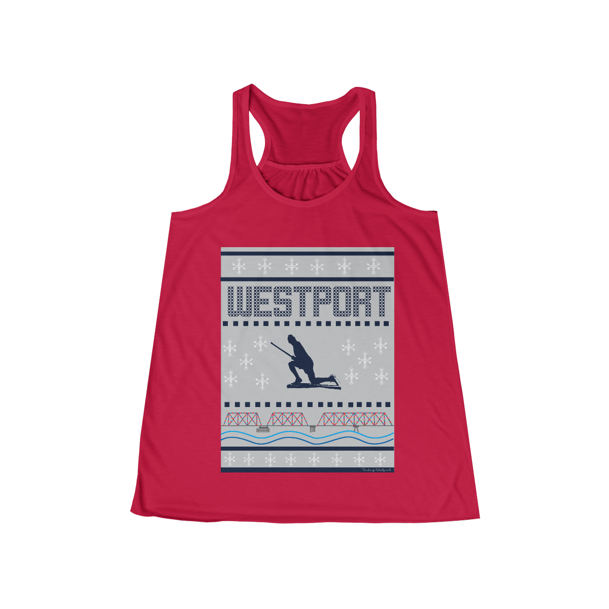 westport ct / connecticut ugly christmas sweater womens tank top shirt 