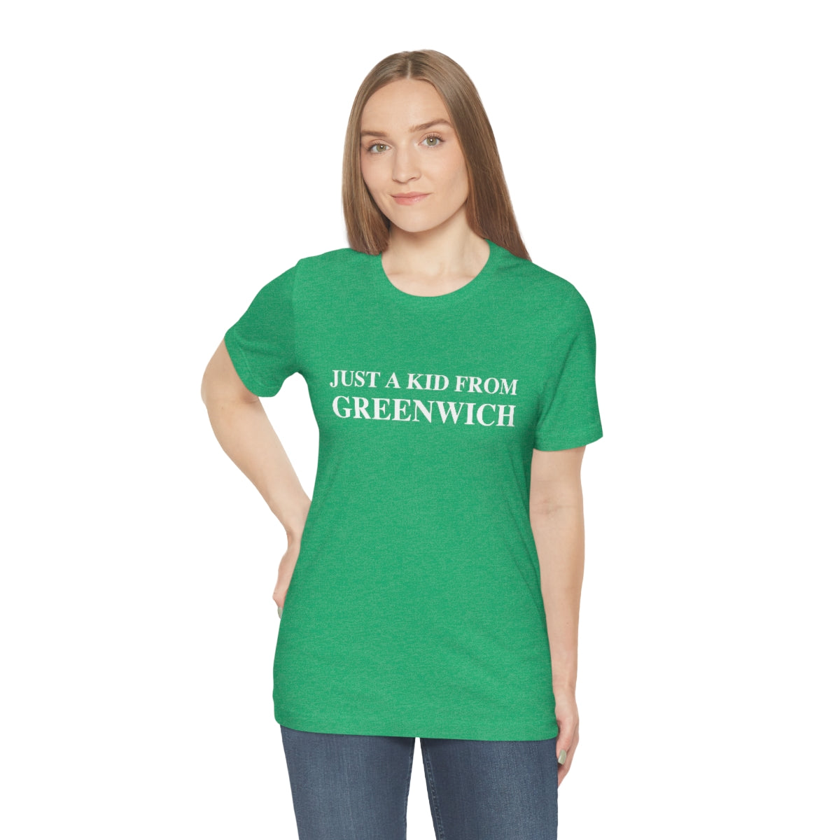 Just a kid from Greenwich Unisex Jersey Short Sleeve Tee