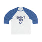 Eight Six O' Unisex 3\4 Sleeve Baseball Tee