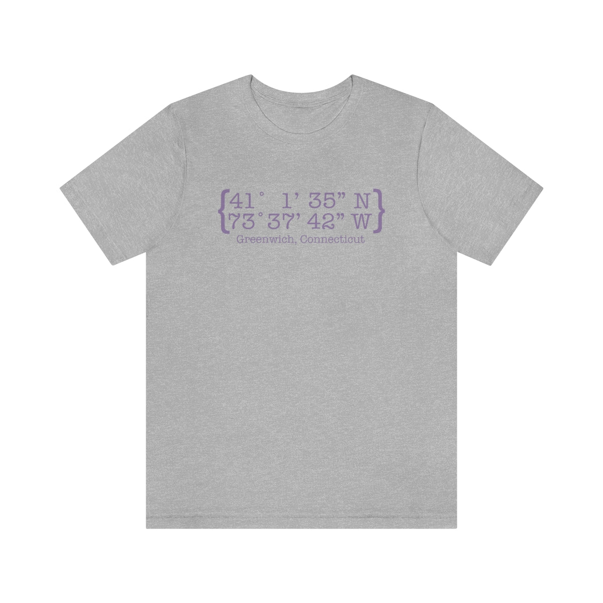 Greenwich Coordinates Unisex Jersey Short Sleeve Tee - Purple Print