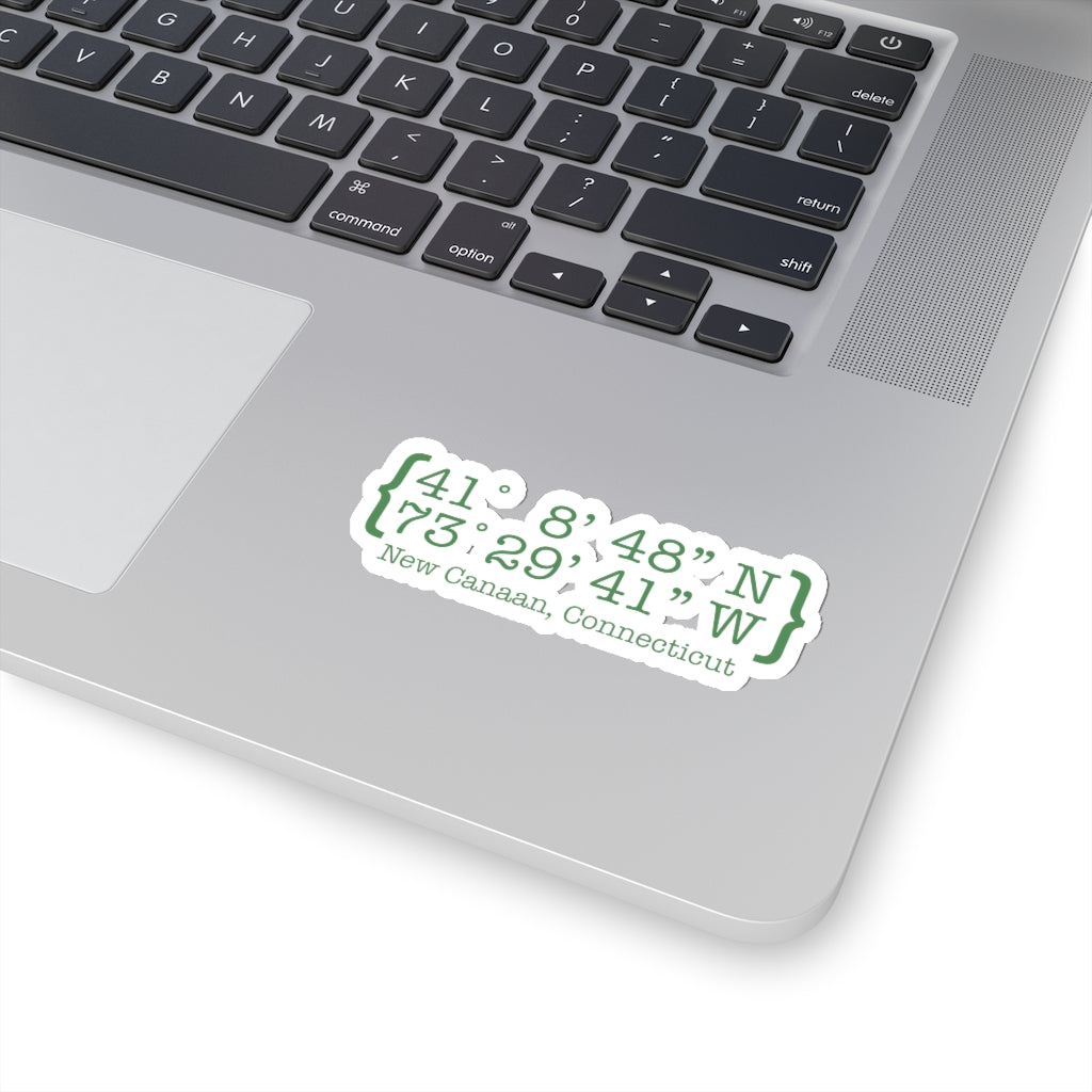 New Canaan Coordinates Kiss-Cut Stickers  Does New Canaan, Connecticut always have a special place in your heart. The Coordinates collection marks the spot for the special place you have ties to.   Proceeds helps grow Finding New Canaan and Finding Connecticut's brand grow. 