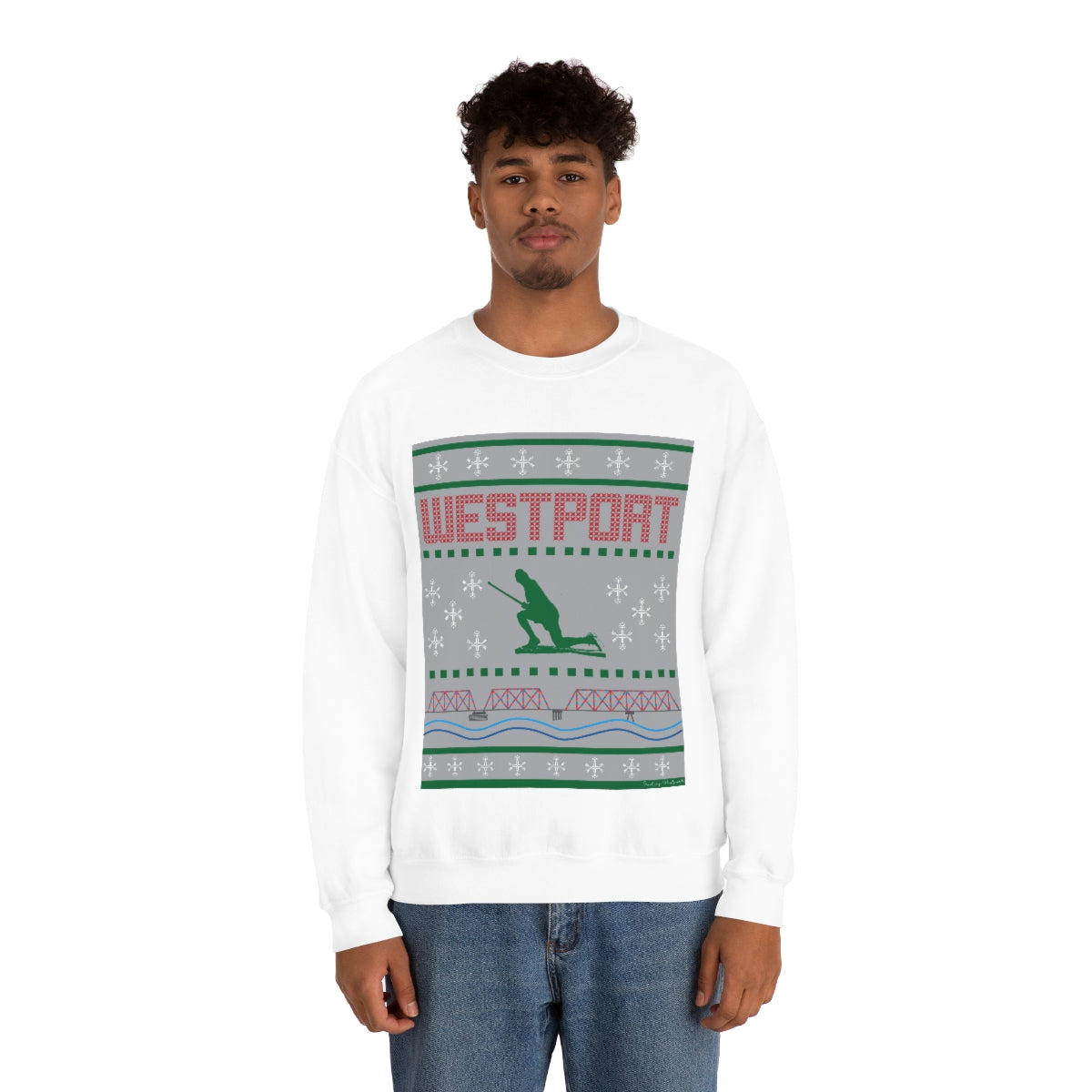 Westport Ugly Holiday Green - Red  Unisex Heavy Blend™ Crewneck Sweatshirt