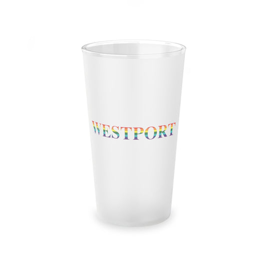 Westport Rainbow Frosted Pint Glass, 16oz