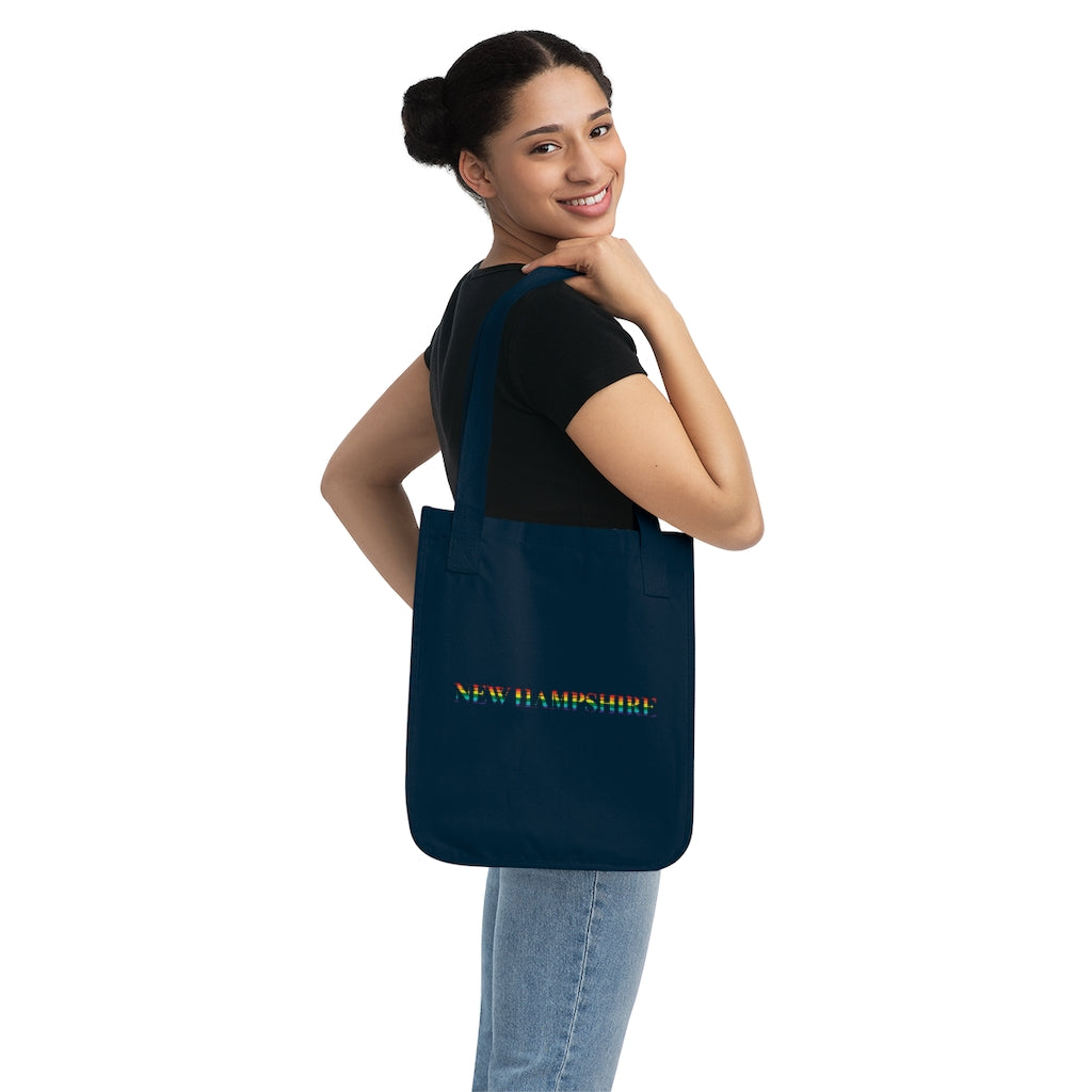 New Hampshire Rainbow Organic Canvas Tote Bag