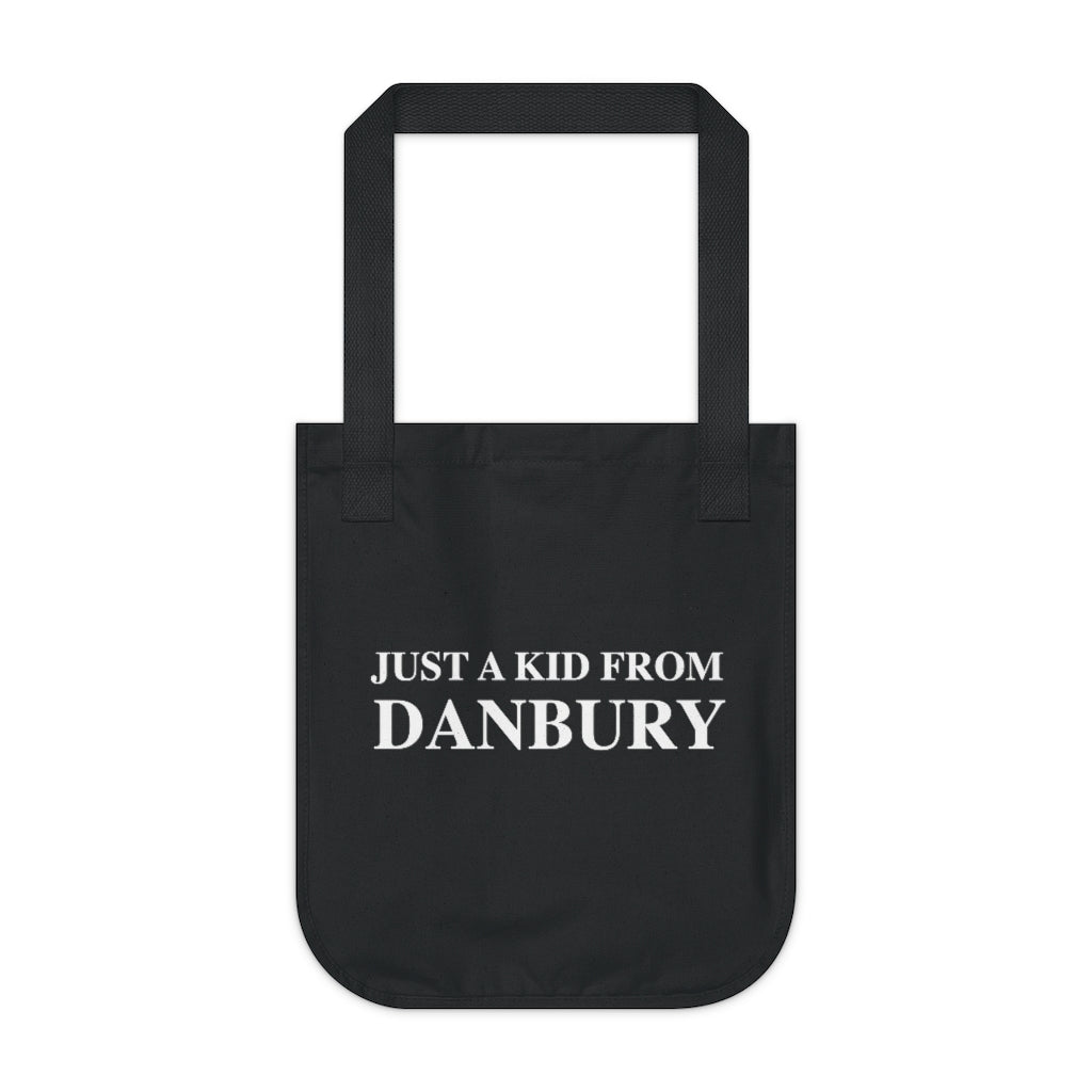 just a kid from danbury tote bag