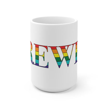 Brewer Rainbow White Ceramic Mug