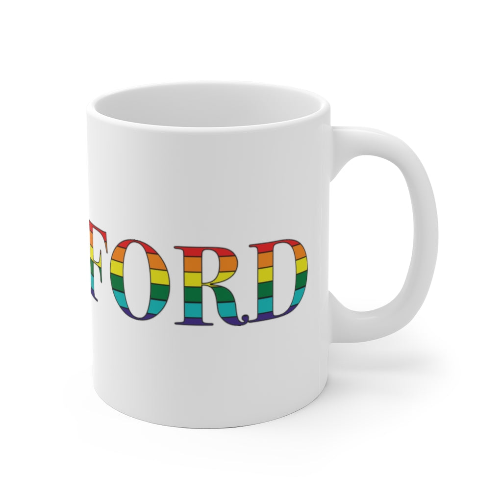 Biddeford Rainbow White Ceramic Mug