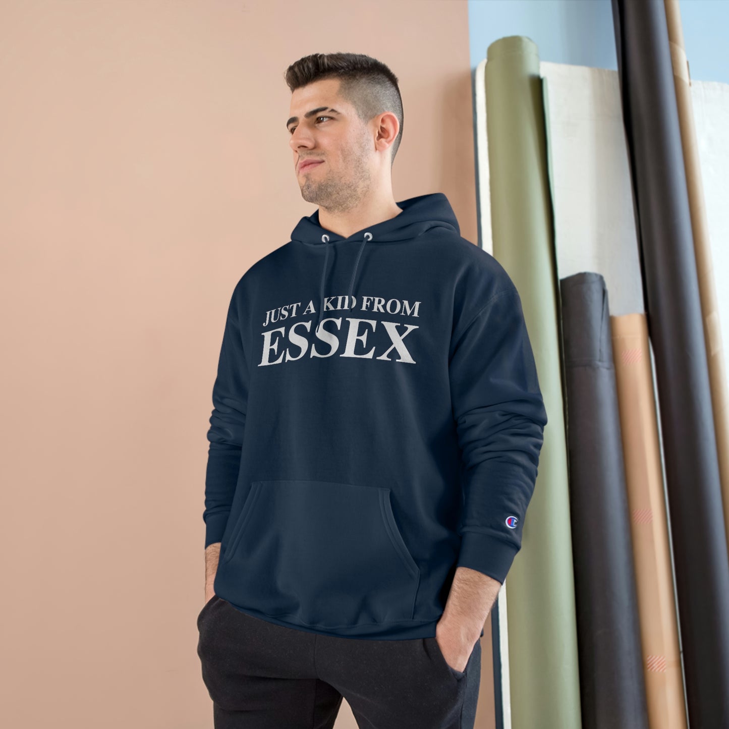 Just a kid from Essex Champion Hoodie