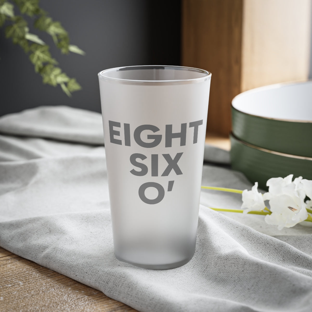 Eight Six O' Frosted Pint Glass, 16oz