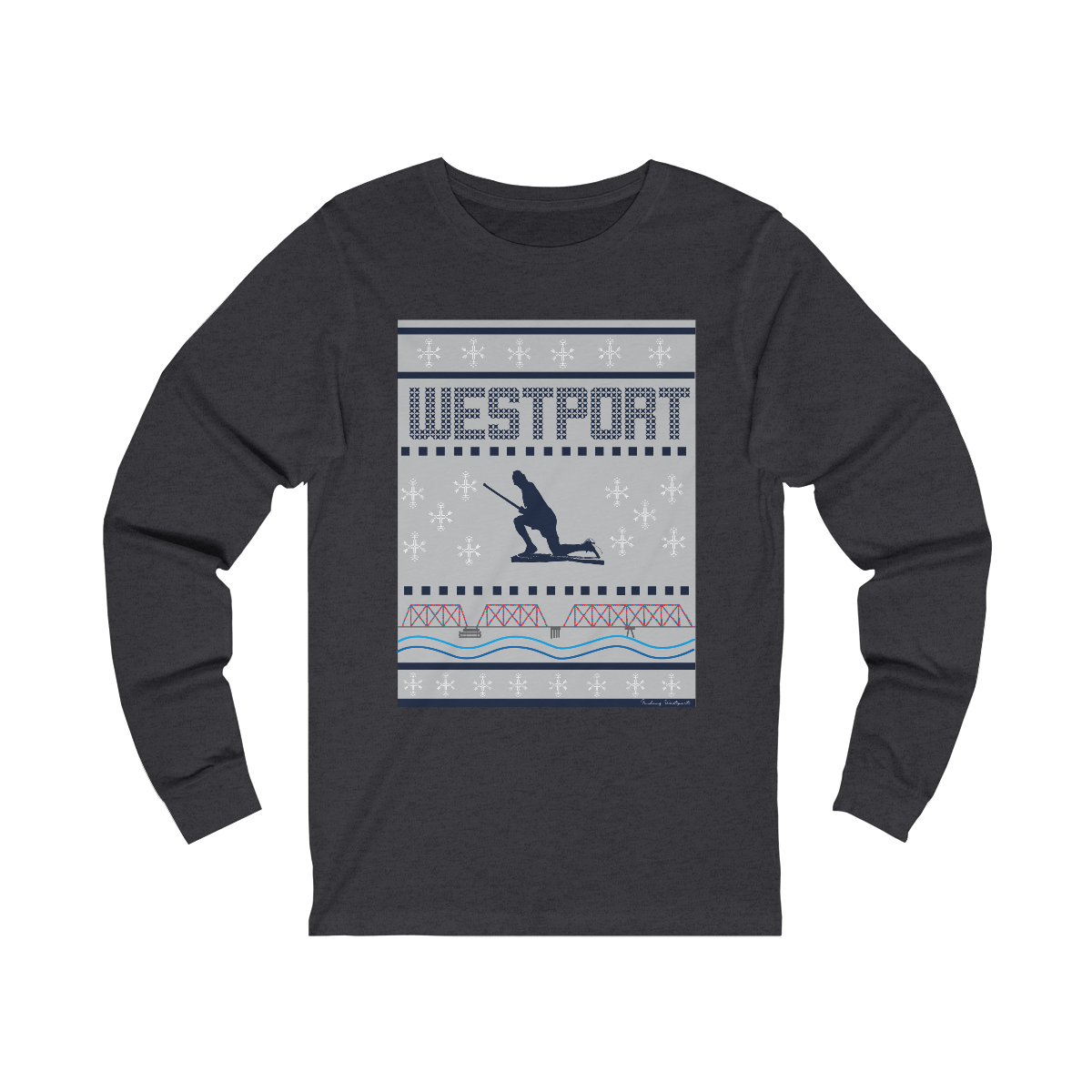 Westport Ugly Holiday Blue / White  Unisex Jersey Long Sleeve Tee