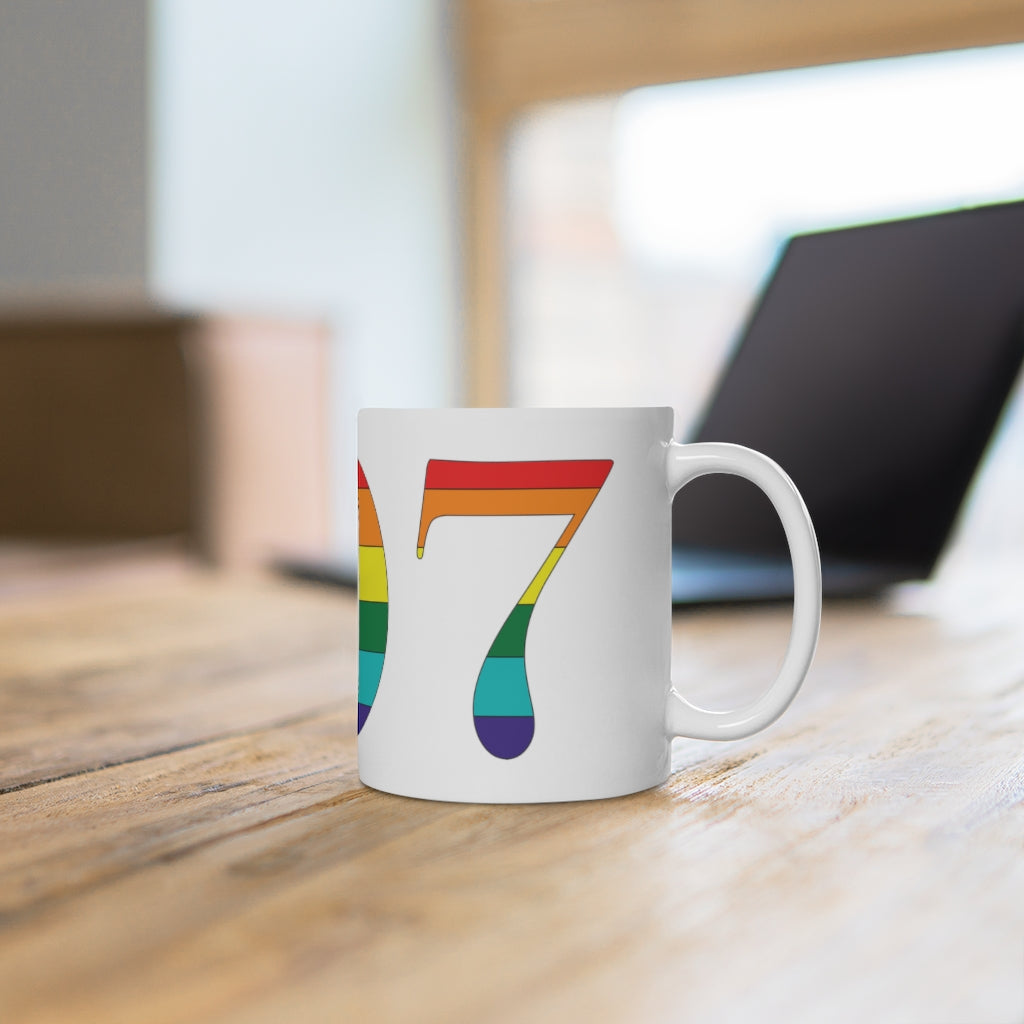 207 Rainbow White Ceramic Mug