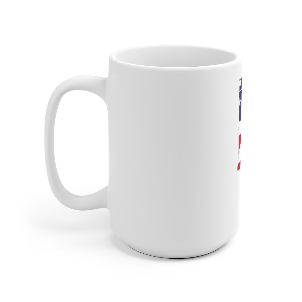 Rhode Island American Flag White Ceramic Mug