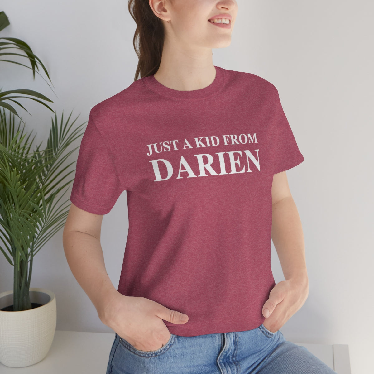 Just a kid from Darien Unisex Jersey Short Sleeve Tee