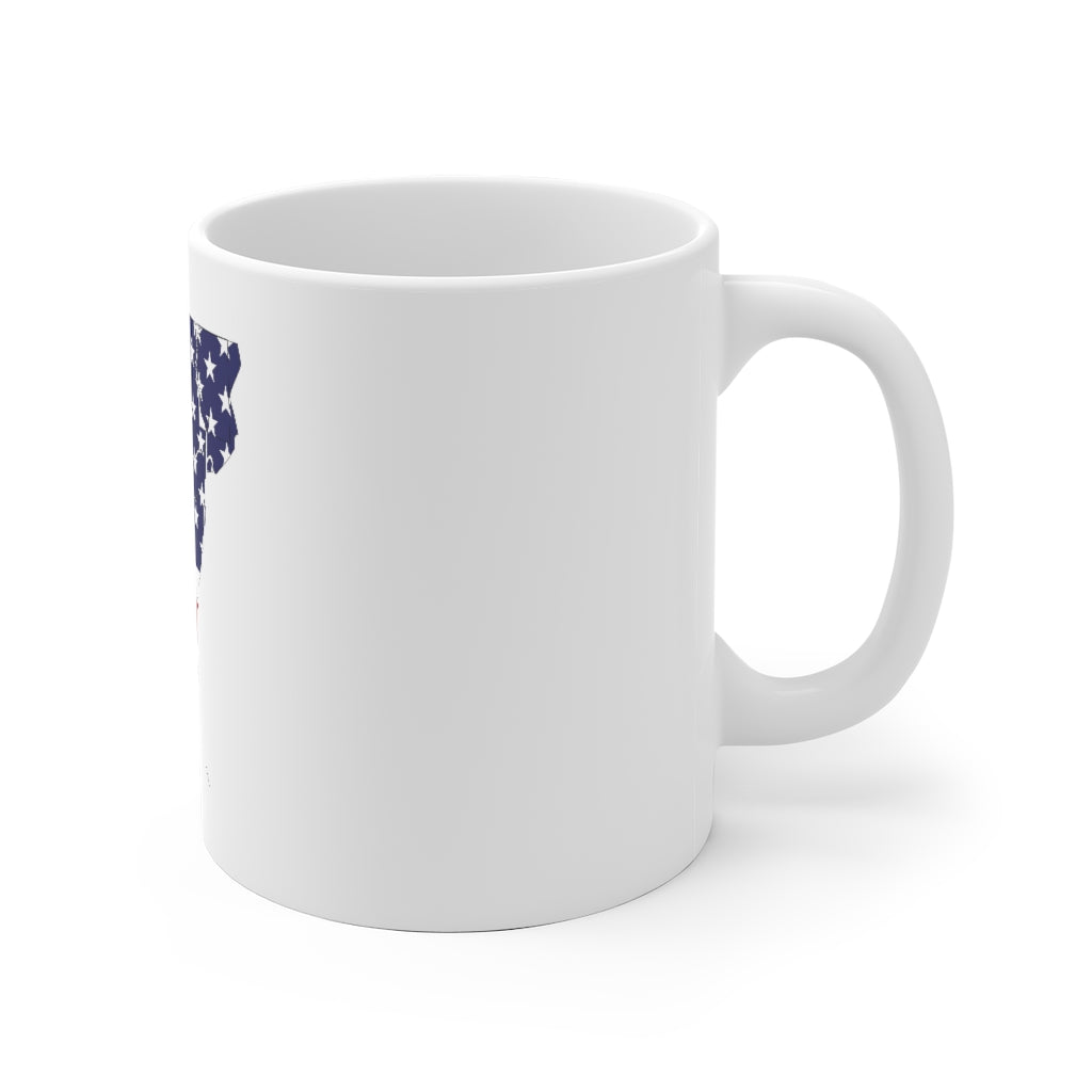 Vermont American Flag White Ceramic Mug