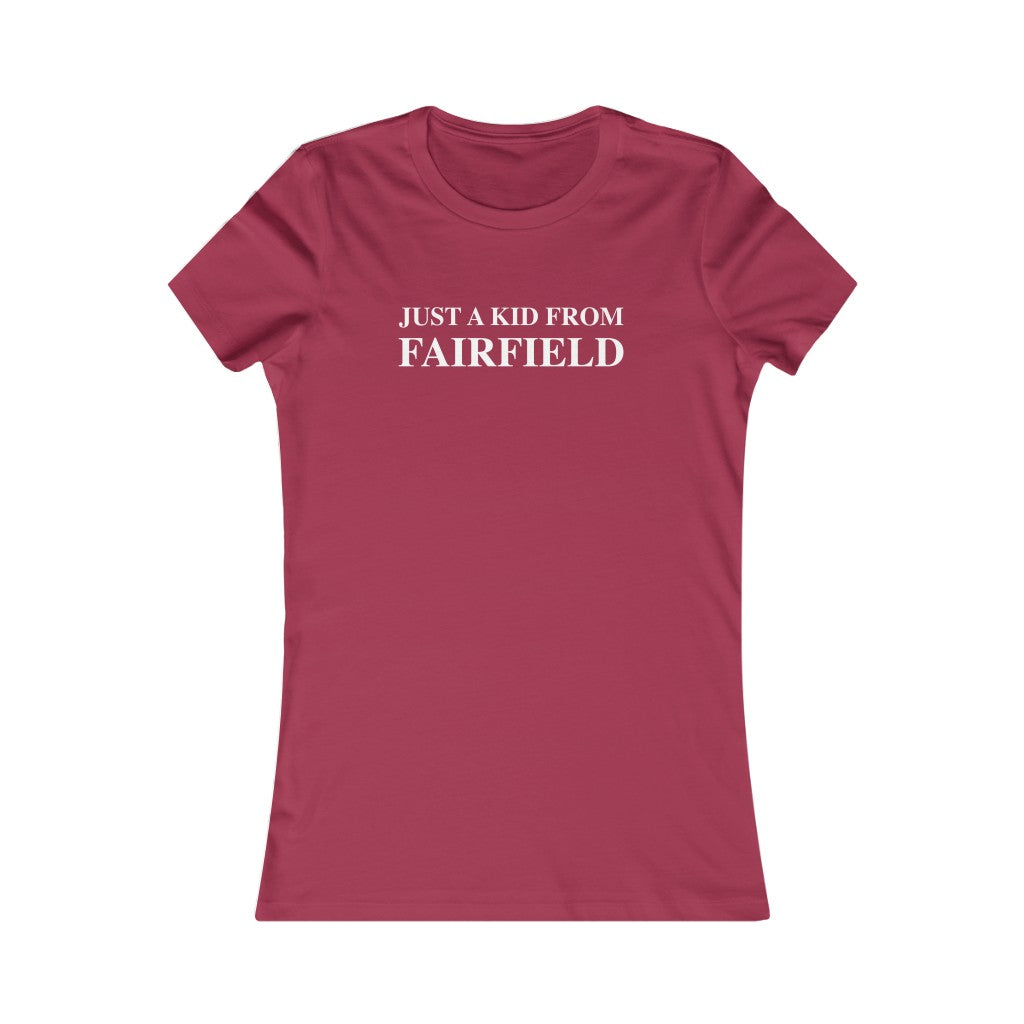 just a kid from fairfield ct / connecticut womens tee shirt 