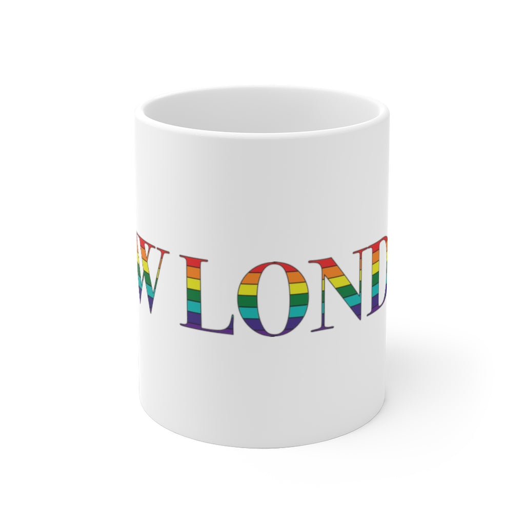 New London Rainbow White Ceramic Mug