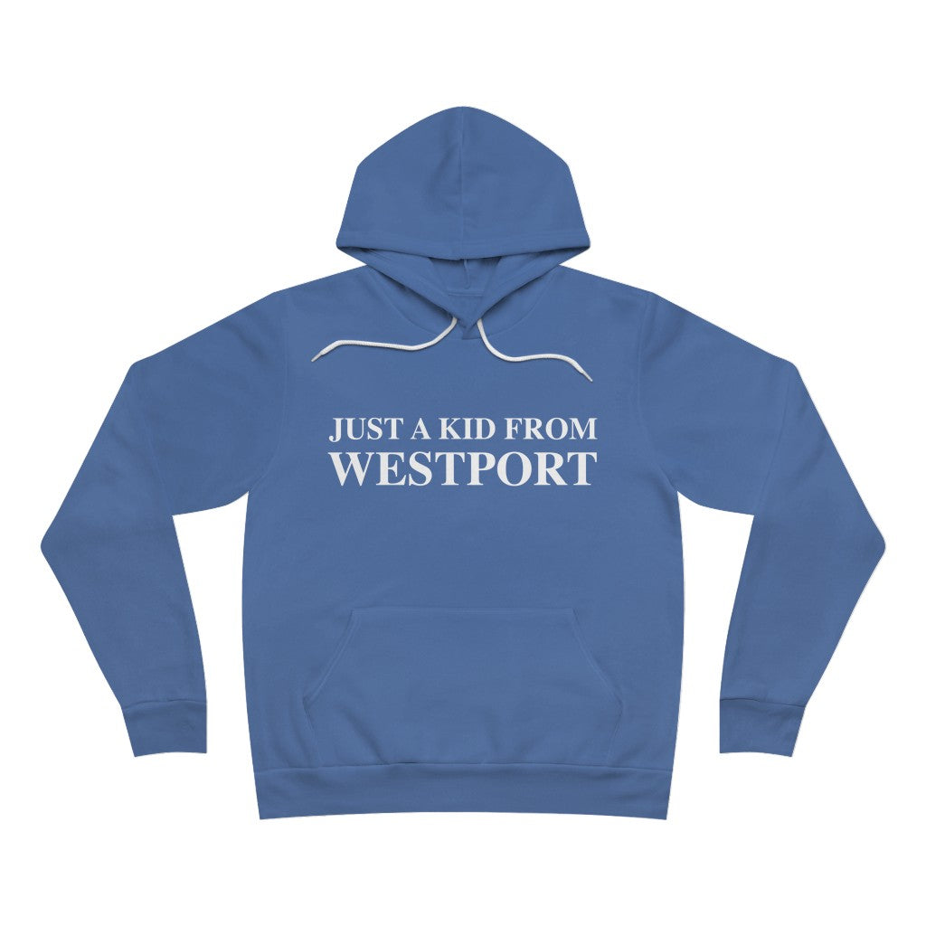 Just a kid from Westport Unisex Sponge Fleece Pullover Hoodie