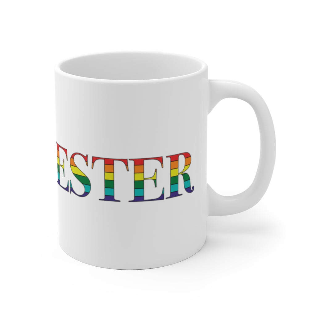 Manchester Rainbow White Ceramic Mug