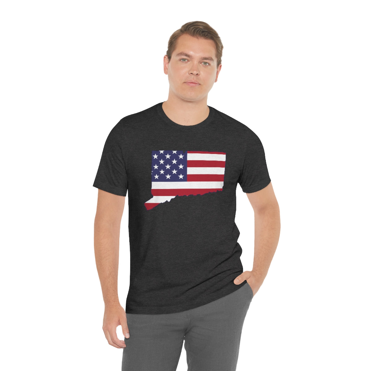 Connecticut American Flag Unisex Jersey Short Sleeve Tee