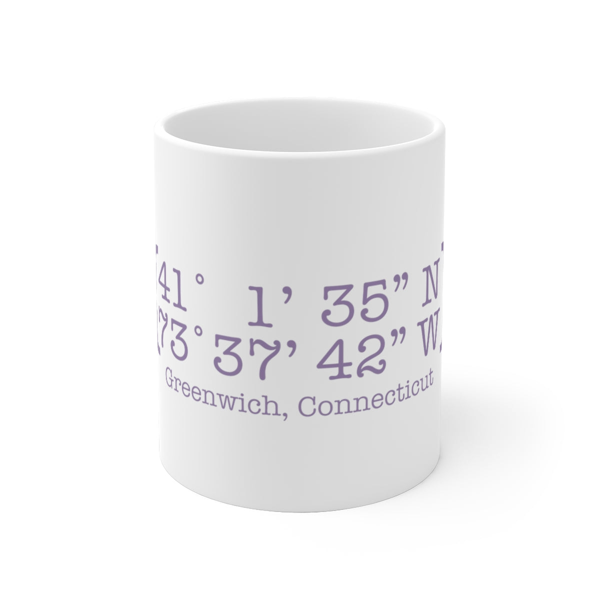 Greenwich Coordinates White Ceramic Mug