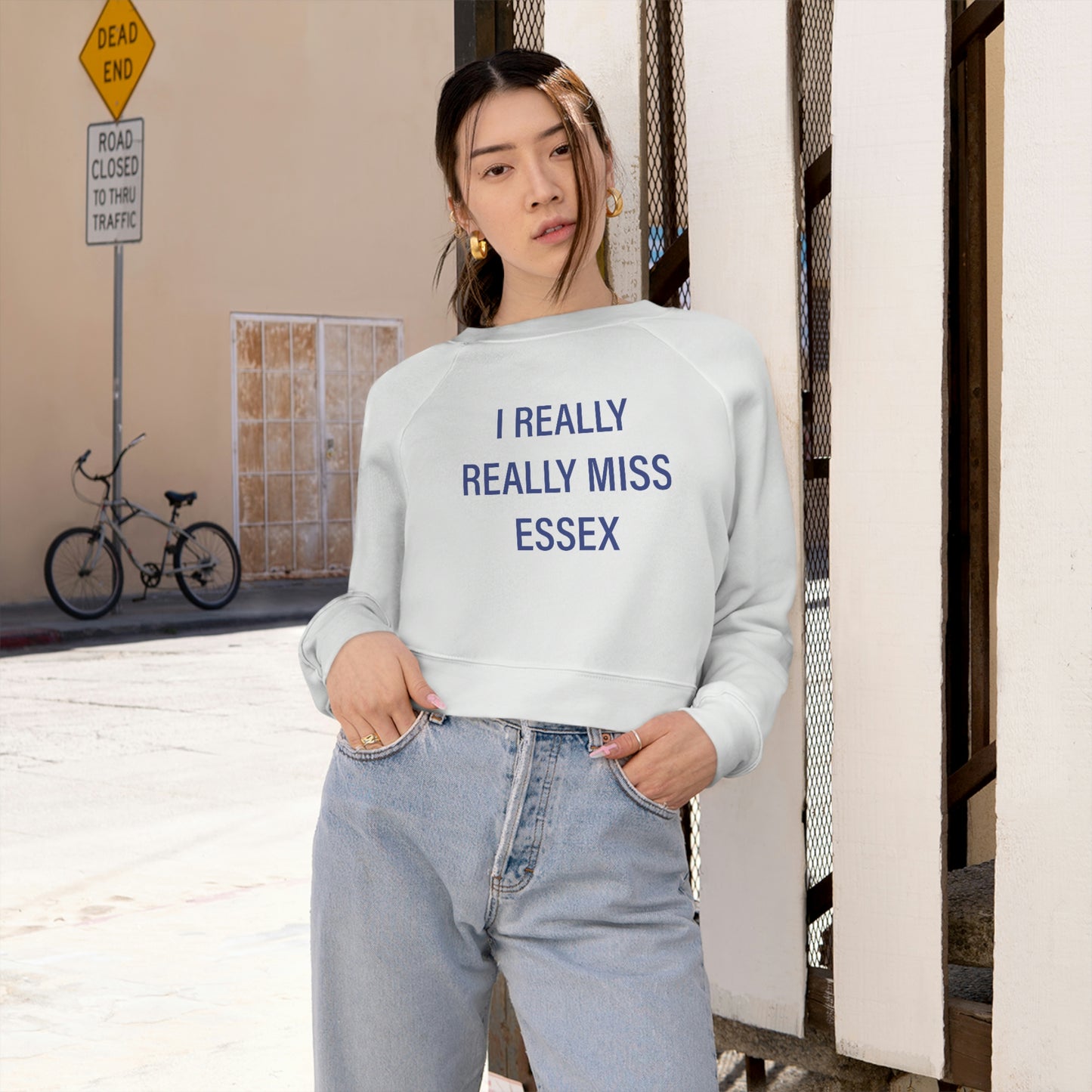 I Really Really Miss Essex Women's Cropped Fleece Pullover