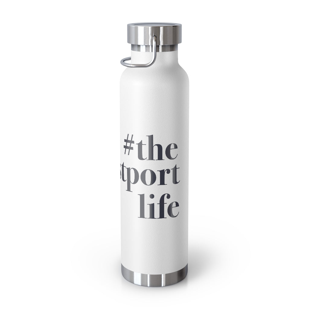 #thewestportlife 22 oz Vacuum Insulated Bottle  Do you live the #thewestportlife? Living the #thewestportlife is a lifestyle and proudly show it off the world that your beach of choice is Compo Beach and you support the local lifestyle.  Free USA shipping on all products.  Proceeds of this collection goes to help grow Finding Westport and Finding Connecticut’s brand. 