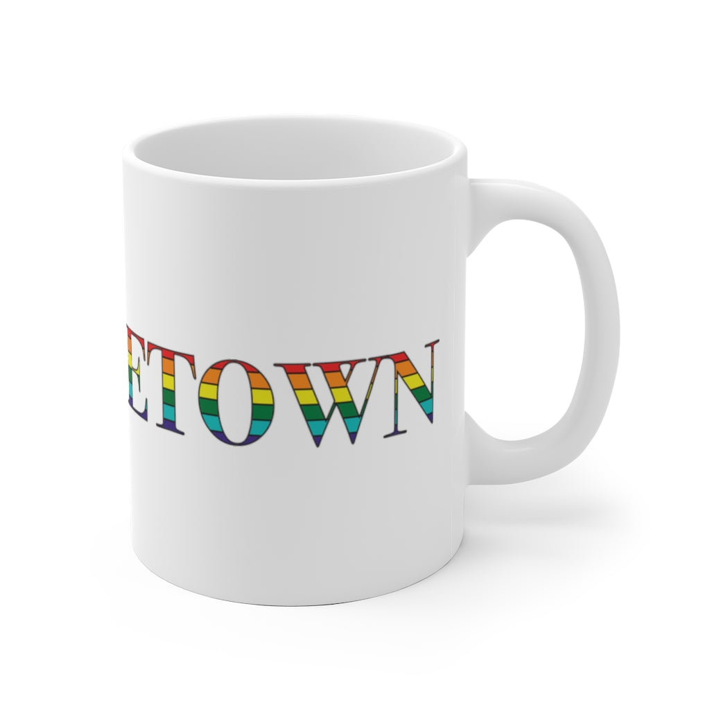 Provincetown Rainbow White Ceramic Mug