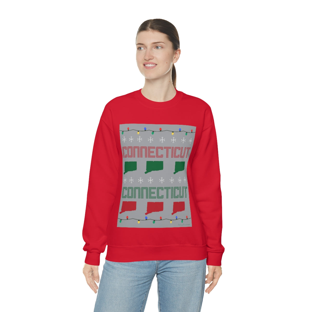 Connecticut Ugly Holiday Unisex Heavy Blend™ Crewneck Sweatshirt