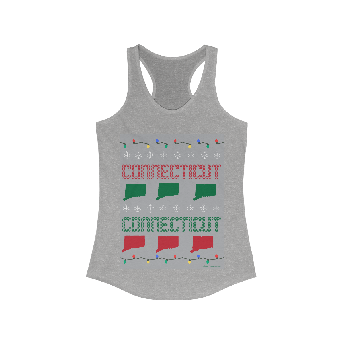 Connecticut ugly christmas womens tank top 