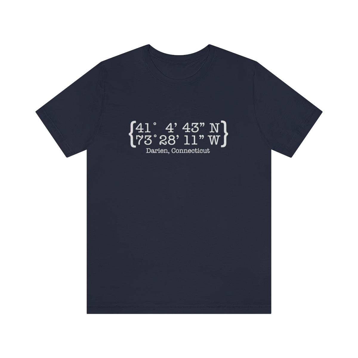 Darien Coordinates Unisex Jersey Short Sleeve Tee