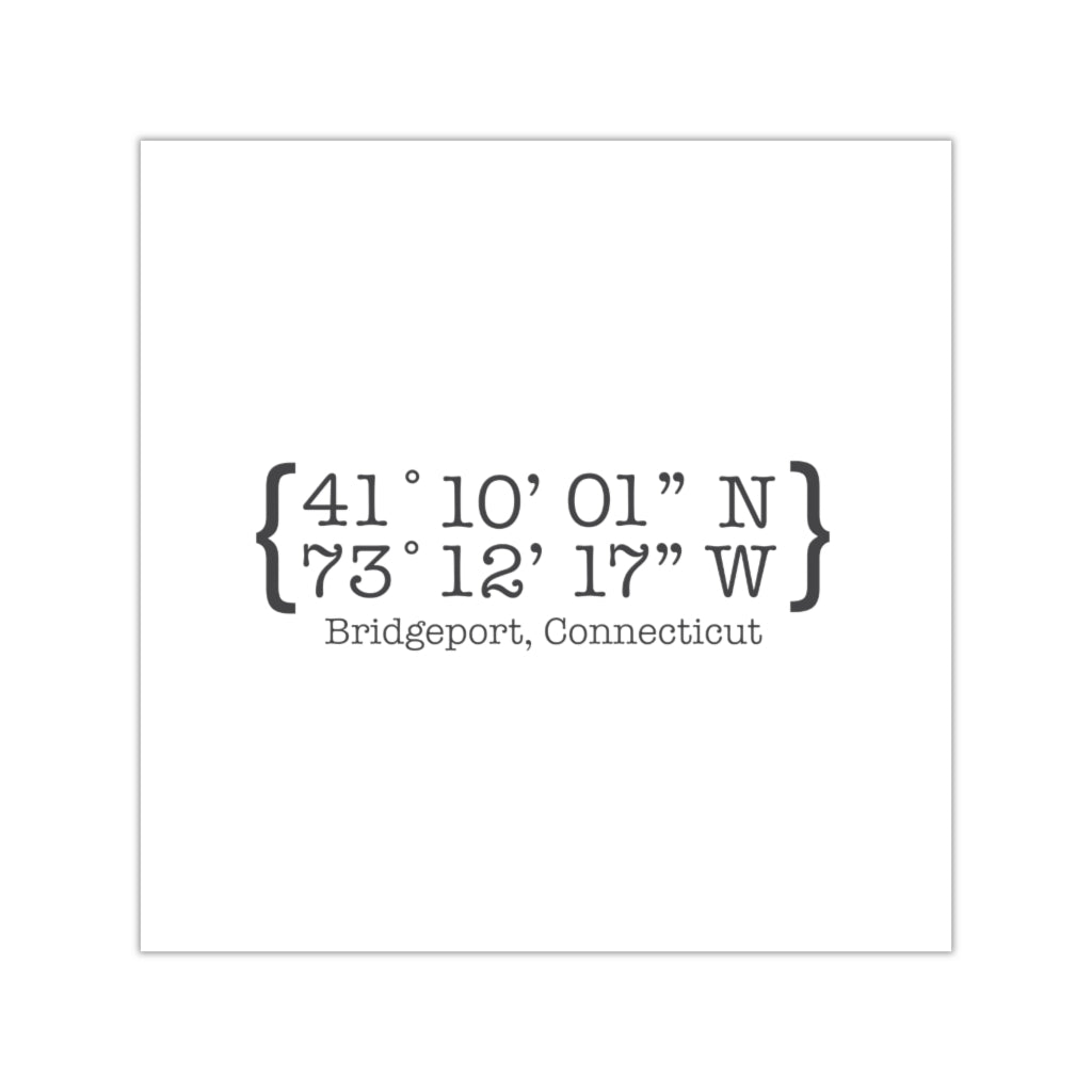 Bridgeport Coordinates Square Vinyl Stickers