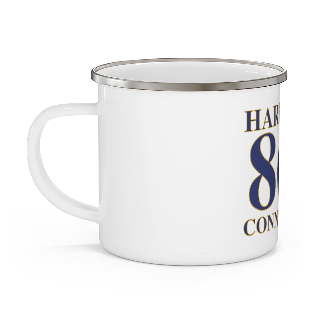 Hartford 860 Connecticut Enamel Camping Mug 860 Hartford Collection. Inspired by the Connecticut flag and the 860! Show off for your pride for Connecticut and Hartford!   Proceeds of this collection go to help build Finding Connecticut’s website and brand. • Free USA shipping   Click here to go to our home page 