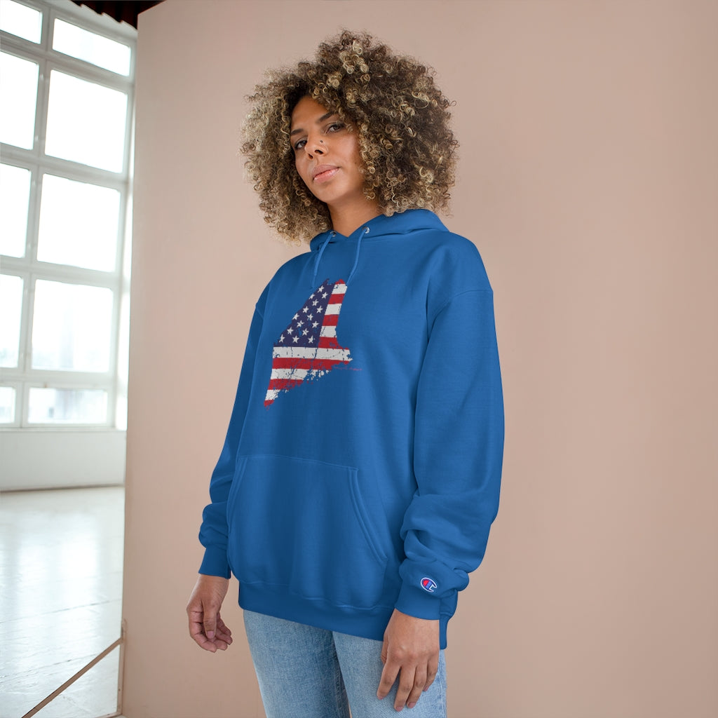 Maine American Flag Champion Hoodie