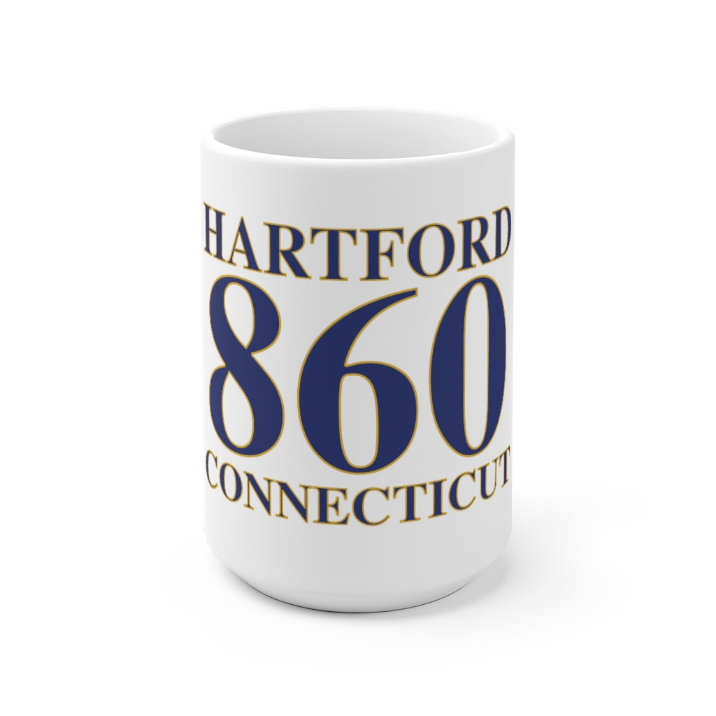 Hartford 860 Connecticut White Ceramic Mug 860 Hartford Collection. Inspired by the Connecticut flag and the 860! Show off for your pride for Connecticut and Hartford!   Proceeds of this collection go to help build Finding Connecticut’s website and brand. • Free USA shipping   Click here to go to our home page 