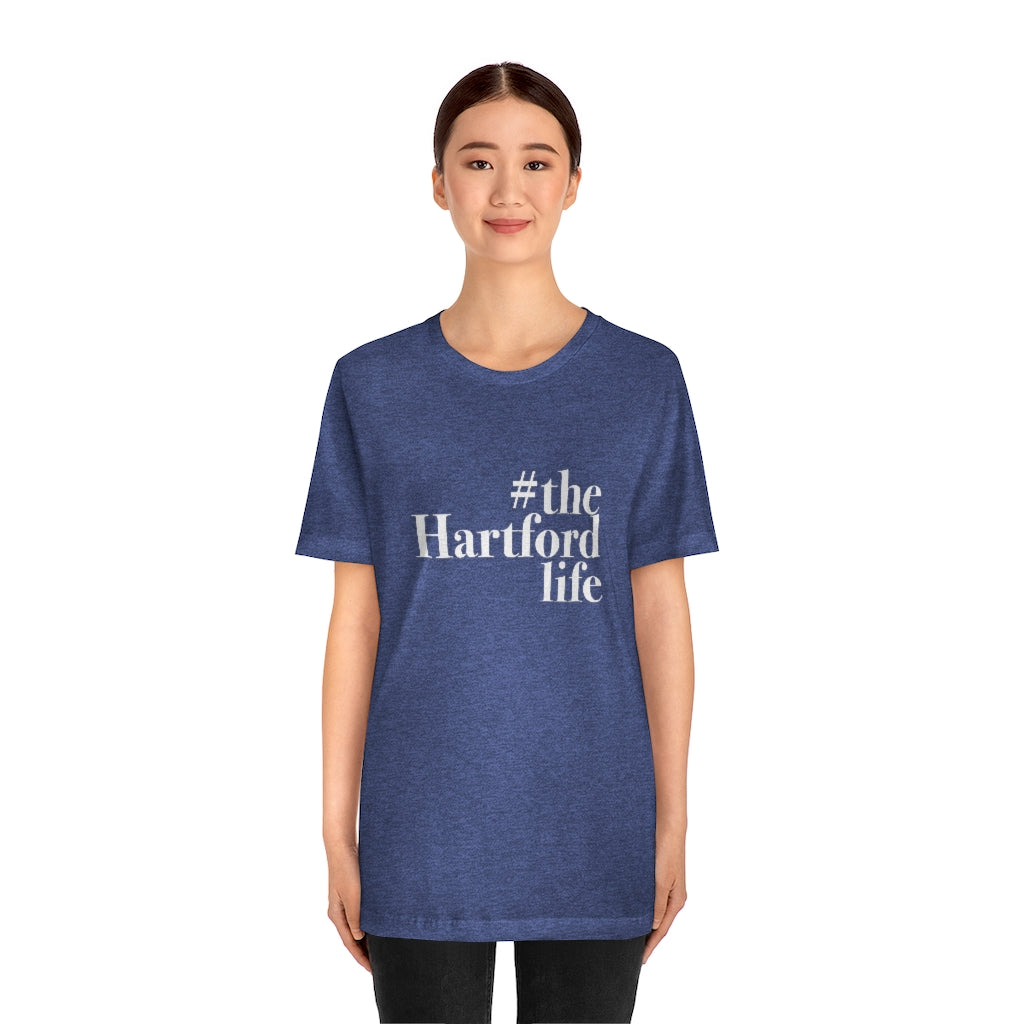  #thehartfordlife Unisex Jersey Short Sleeve Tee  Proceeds help grow Finding Connecticut's website and brand.   Click here to go back to our home page. 