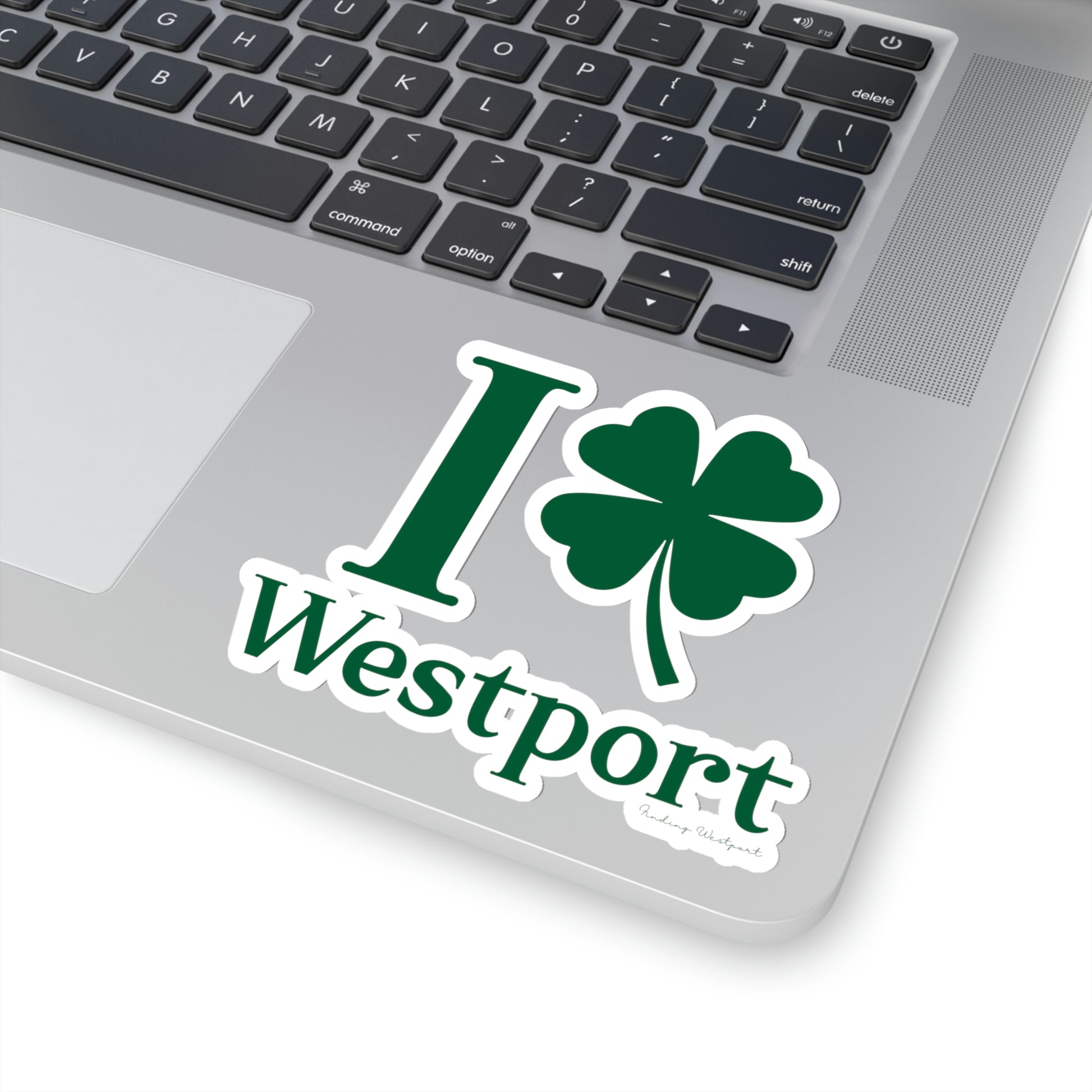 westport connecticut st patricks day stickers, i clover westport 